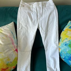 Hudson white skinny jeans